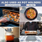 Walfos Silicone Trivets for Hot Pots and Pans - Heat Resistant Hot Pads for Kitchen Counter- Multi-Purpose & Versatile Trivet Mat - Long-Lasting & Flexible Silicone Hot Pad