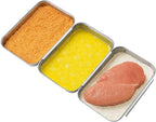 Navaris Breading Trays Set - Toaster Oven Pan - 3 Stainless Steel Trays for Food - Stainless Steel Tray for Bread Crumb Dishes Panko Schnitzel - Breading Tray for Fish and Meat