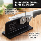 Rada Cutlery Quick Edge Knife Sharpener (R119), 3.5" x 2", Stainless Steel Wheels, Pack of 3