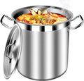 STOCKPOT Commercial Grade Large Stock Pot - Soup Pot with Lid - Non-Nickel Stainless Steel - Healthy Cookware Polished Stockpots - Heavy Duty - 50 Quart (12.5Gallon)