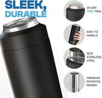 Frost Buddy Universal Can Cooler - Fits all - Stainless Steel Can Cooler for 12 oz & 16 oz Regular or Slim Cans & Bottles - Stainless Steel (Police)