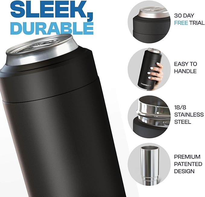 Frost Buddy Universal Can Cooler - Fits all - Stainless Steel Can Cooler for 12 oz & 16 oz Regular or Slim Cans & Bottles - Stainless Steel (Blushing Bride)