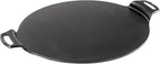 Lodge Seasoned Cast Iron Pizza Pan - Pre-Seasoned, Round Pizza Pan with Dual Assist Handles - Even Heat Distribution- PFAS-Free, Non-Toxic Cookware - Oven Safe - 15 Inch