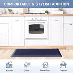4/5 Inch Thick Kitchen Mat Anti Fatigue Mat Kitchen Rugs Kitchen Decor Non-Slip, Stain & Water Resistant, Kitchen Mats Desk Mat for Kitchen, Office, Workshop, Blue, 17'' x 60''