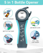 Jar Opener 3-Piece Set for Seniors with Arthritis, Multi-Function Can and Bottle Opener for Weak Hands, Ergonomic Non-Slip Kitchen Tool Set, Easy-to-Use, Thoughtful Gift for Elderly