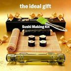 Sushi Making Kit – Clear Sushi Bazooka Roller & Bamboo Sushi Rolling Mat, Easy DIY Sushi Maker Tool Set for Beginners, Homemade Sushi Rolls for Kitchen & Party (Clear Green)