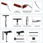 Coconut Opener Tool Set with Straws, Stainless Steel Straw Hole Punch and Coconut Meat Remover Scraper