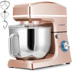 VIVOHOME 7.5 Quart Stand Mixer, 660W 6-Speed Tilt-Head Kitchen Electric Food Mixer with Beater, Dough Hook, Wire Whip, and Egg Separator, Champagne