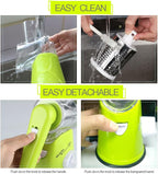 Cambom Rotary Cheese Grater Hand Crank Cheese Shredder for Fresh Cheese, Vegetable, Nuts,Non-slip Suction Base, Free Cleaning Brush Three Blades, Green