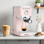 CHULUX Slim Espresso Machine with Milk Frother, 20 Bar Professional Italian Pump Espresso Coffee Machine for Home Cappuccino & Latte Maker, Stainless Steel, Pink