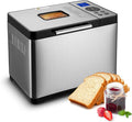 Happybuy Bread Maker, Dough Machine(19-in-1 2LB), Nonstick Ceramic Pan Automatic Breadmaker with Gluten Free Setting, Whole Wheat Bread Making, Digital, Programmable, 3 Loaf Sizes, 3 Crust Colors