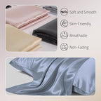 Mulberry Silk Pillowcases Set of 2, Both Sides Real Silk Pillowcase for Hair and Skin Cool Pillowcase Organic Silk Pillowcase 2 Pack with Hidden Zipper, Dusty Blue, Standard (20"×26")