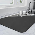 Ecotrim - Dish Drying Mat for Kitchen Counter | Coffee Bar Mat for Countertops | Heat Resistant Drainer Mat with Non-slip Rubber Backed | Hide Stain Kitchen Absorbent Draining Mat | Black 18"x32"