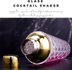 Glass Cocktail Shaker 14.2oz, Martini Shaker, Drink Shaker, Perfect for Handcrafted Cocktails, Martinis (Silver)