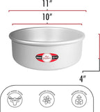 Fat Daddio's PRD-104 Round Cake Pan, 10 x 4 Inch, Silver