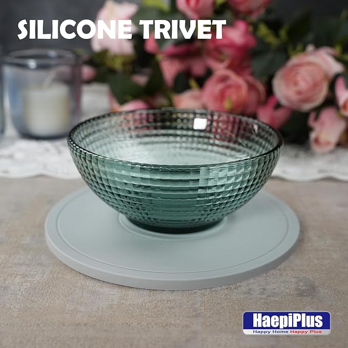 4 Pieces Silicone Trivet Mats, Pot Holders, Kitchen Tools, Heat Resistant Non-Slip Pads for Dishes, Bowls, Jar Opener, Easy to Wash and Dry Pan Cushions (Grey)