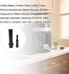 Coffee Maker Frother Parts Coffee Foam Nozzle Accessories Steam Nozzles Aerator, Cappuccino Steam Nozzle Compatible with delonghi espresso machines ECO310, VBG, EC702(T), ECO311, EX-1S11, EC410, EC331