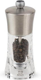 Peugeot Ouessant Acrylic and Stainless Steel Pepper Mill, 14cm/5-1/2-Inch