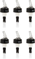 TRUE Measured Pour Spouts for Liquor Bottles Alcohol Pouter Spouts Home bar Liquor Pourers, 0.5oz, 1oz, 2 oz, Set of 6