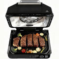 NEWBULIG Electric Grill Outdoor, Electric 8-in-1 BBQ Grills with Air Fryer, Roast, Steak, Broil, Bake, Vegetables, Reheat, Dehydrate, 140°F-450°F, 1550W, for Barbecue, Camping Gatherings