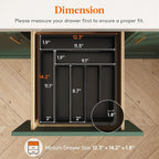 Lifewit Silverware Drawer Organizer Tray, Plastic Cutlery Storage for Kitchen, Flatware and Utensil Holder Divider for Spoons Forks Knives Tableware, 12.3 x 14.2", 7 Slots, Black