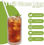 16oz Clear Hobnail Drinking Glasses with Straws Set of 12, Highball Glasses Cups, Kitchen Water Glasses Cup, for Cocktail, Juice, Whiskey, Milk and Various Mixed Drinks