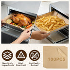 Air Fryer Accessories Set for Ninja SP151 Flip Toaster Oven, Includes Crumb Tray, Baking Pan, Air Fryer Basket, 4 Oven Liners and 100 Pcs Parchment Paper for Ninja SP151