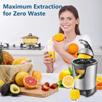 JUSANTE Citrus Juicer, Orange Juicer Machine, Stainless Steel Hands Free Lime Grapefruit Squeezer, Electric Citrus Juicer for Juice, Fruits, Lemons