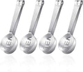 Tea Bag Squeezer Tongs Stainless Steel Spoon for Bags Silver Strainer Clip Tea Squeezer for Loosing Leaf, Gripping Ice Cube, Sugar(4 Pieces)