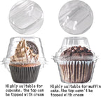 NPLUX 150 Pack Individual Cupcake Containers Plastic Cupcake Boxes Cupcake Holders Stackable Deep Dome Cupcake Carrier