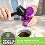 Perfect Pod 1-Stream Cafe Save Reusable K Cup Pod Coffee Filters - Refillable Coffee Pod Capsules with Built-In, Integrated Mesh Strainer for use with Keurig & Select Single Cup Coffee Makers, 4-Pack