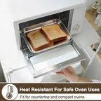 TeamFar Toaster Oven Tray, 6 Pack Stainless Steel Small Baking Sheet Pan Set, Metal Cookie Sheets for Baking/Broiling/Serving, Non-Toxic & Heavy Duty, Dishwasher Safe, 9.3” x 7” x 1”