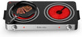 Electric Cooktop, Dual 2200 Watts Infrared Burner, 2 Burner Electric Hot Plate for Cooking, Knob Control Countertop & Built-in Ceramic Cooktop, Overheat Protection Burner for Dorm, Kitchen