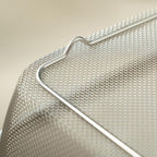 18/8 Stainless Steel Fine Mesh Strainer Basket with Feet, Rectangular Colander for Vegetables, Fruits, Pasta, Noodles – Rustproof, Durable & Easy to Clean (7.48 inch)
