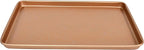 casaWare 2pc Ultimate Commercial Weight 15 x 10 x 1-Inch Cookie Sheet Set (Rose Gold Granite)