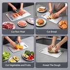 Titanium Cutting Boards, 100% Pure Titanium Kitchen Cutting Board, Double-Sided Non-Toxic Cutting Board, Ideal for Slicing and Dicing Meats, Features Handle, Dishwasher Safe,13"L*8"W
