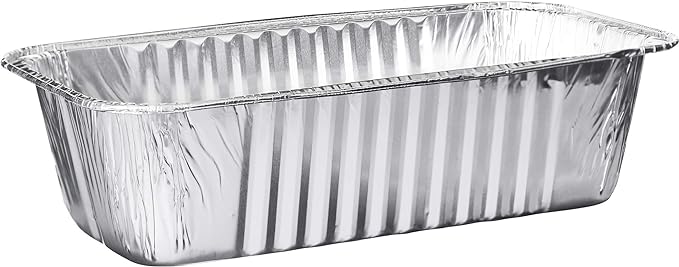 PLASTICPRO [5 Lb 25 Pack Disposable Loaf Pans Aluminum Tin Foil Meal Prep Bakeware - Cookware Perfect for Baking Cakes, Bread, Meatloaf, Lasagna 5 Pound 12.5'' X 6.25'' X 3.5''