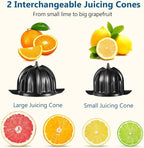 JUSANTE Citrus Juicer, Orange Juicer Machine, Stainless Steel Hands Free Lime Grapefruit Squeezer, Electric Citrus Juicer for Juice, Fruits, Lemons