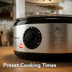 OVENTE 2-Tier Electric Food Steamer, 5 Quart Stainless Steel Stackable Steam Cooker with 400W Power, 60-Minute Timer & Auto Shut-Off, Dishwasher Safe, Healthy Vegetable & Seafood Steamer, Silver FS62S