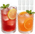 Hobnail Drinking Glasses Set of 8，Includes 12-ounce beer glasses and 10-ounce cocktail glasses.Kitchen Water Glass Cup,Bar Tumbler Glassware Set for Whiskey, Beer, Cocktail, Juice, Milk