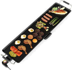 39.5” Electric Griddle, Nonstick Extra Large Teppanyaki Grill with Adjustable Temperature, Drip Pan & Insulated Handles, Easy-to-clean Pancake Griddle, BBQ Grill for Indoor & Party