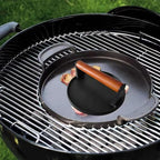 Firsgrill Burger Press 6.6" Round Heavy-Duty Cast Iron Smash Meat Steak with Wood Handle for Blackstone Weber Treager Griddle Grills (YPX) (6.5" Round)