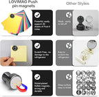 LOVIMAG Fridge Magnets 16Pcs Refrigerator Whiteboard Small Strong Magnet Classroom Kitchen Accessories Decorative Locker Set Decor Must Haves Office Calendar Refrigerador Magnetic Cute Crafts Black