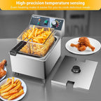 WaterElfo Electric Deep Fryer Commercial Deep Fryer With Basket 1800W Pounds Troperature Control and Timer Large capacity fryers for home use outdoor (9L 1800W)