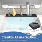 DK177 Faucet Mat for Kitchen Sink - Water Absorbing Stone Tray for Sink, Diatomite Fast-Drying Faucet Mat, Faucet Splash Guard for Bathroom Counter (Dark Gray, 23.6" x 4")