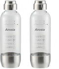 PET Stainless Steel Reusable Soda Maker Bottle, BPA-Free and Non-Toxic, Compatible with Airosia Soda Machine (1L(2 Pack))