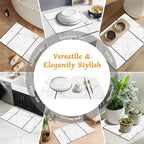 Stone Dish Drying Mat for Kitchen Counter, 24''×15'' Dishes Drying Matt Kitchen Counter, Absorbent Diatomaceous Earth Bath Quick Dry Mats for Tableware, Bottles and Cup (White Marble)