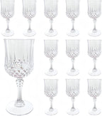 Plastic Wine Glasses, Plastic Goblets Vintage Style Cordial Unbreakable Drinking Glasses, Reusable Drinkware for Wedding Reception, Grand Event Party Supplies,Mother's Day(12, Transparent)