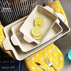 Sweejar Ceramic Bakeware Set, Rectangular Baking Dish for Oven Lasagna Pans for Cooking, Kitchen, Cake Dinner, Banquet and Daily Use, 11.8 x 7.8 x 2.76 Inches of Casserole Dishes (Navy)