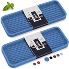 EG-SIPRO Kitchen Sink Organizer Tray,Sponge Holder for Kitchen Sink Bathroom Counter Tray Sponge Caddy Silicone Soap Holder for Soap dispenser, Bottle, Dishwashing Accessories(2-pack)